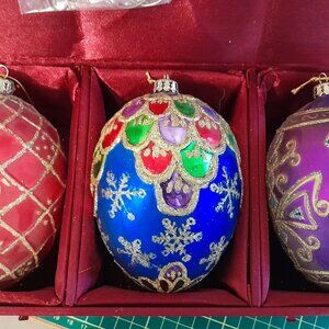 Fabergé Glass Egg Ornaments-Large